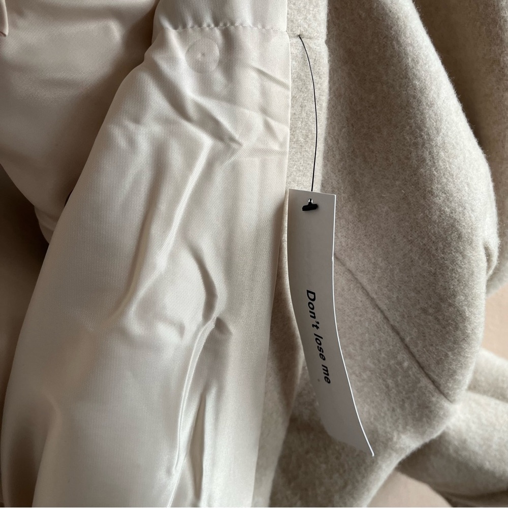 Reformation Irene Cream Wool Coat Size L NWT Classic Minimalist - Picture 6 of 14